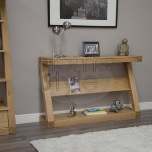 Z Oak Designer Console Table With Drawers